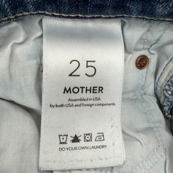 Mother The Rambler Ankle Fray in Medium Wash Groovin' Size 25 Raw Hem - Picture 9 of 10